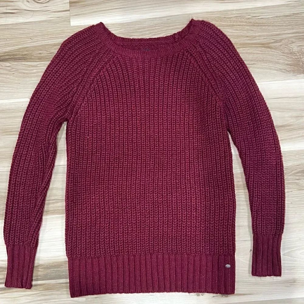 American Eagle Maroon Jegging Knit Sweater Women’s Small